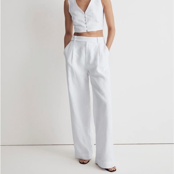 Madewell The Harlow Wide-Leg Pant in 100% Linen - Picture 2 of 7